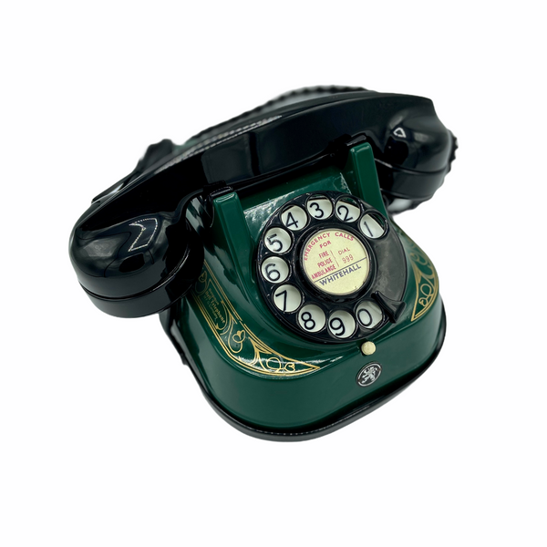 Antique 1950's Green Belgian Bell Telephone with a carrying handle