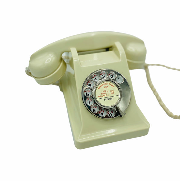 Antique Ivory Cream 1950's Swiss Bakelite Telephone