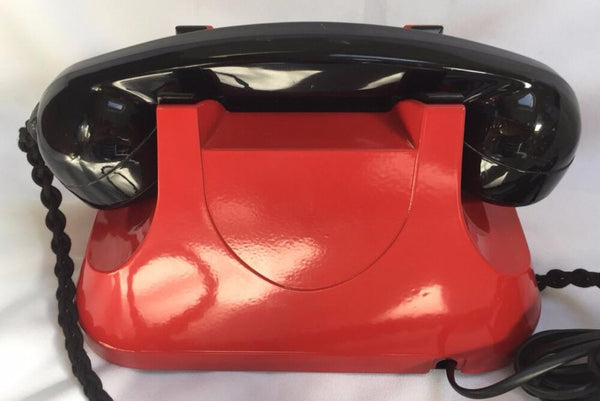 Red 1940's Belgium Bell Switching Line Office Telephone